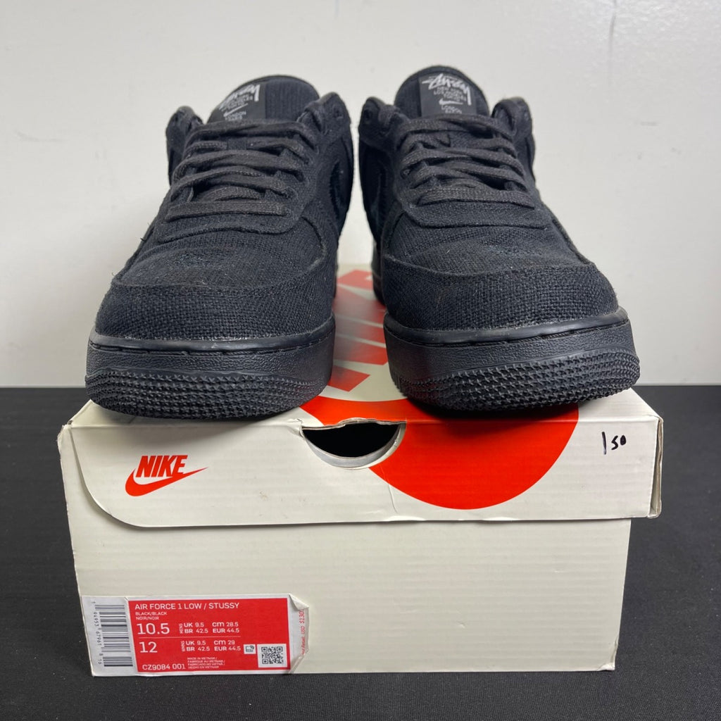 Nike Air Force 1 Low Stussy Black 10.5 (Moderately Worn Pre-Owned)NikeBlack/Black - Image 2