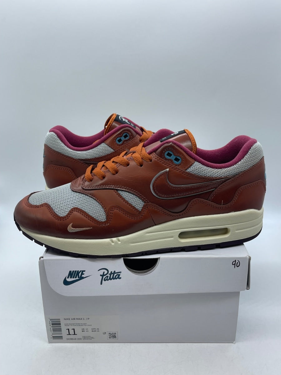 Nike Air Max 1 Patta The Next Wave Dark Russett 11 (Moderately Worn Pre-Owned)NikeDark Russet/Dark Russet-Metallic Silver - Image 1