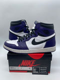 Jordan 1 Retro High Court Purple White 12 (Moderately Worn Pre-Owned) - Image 1