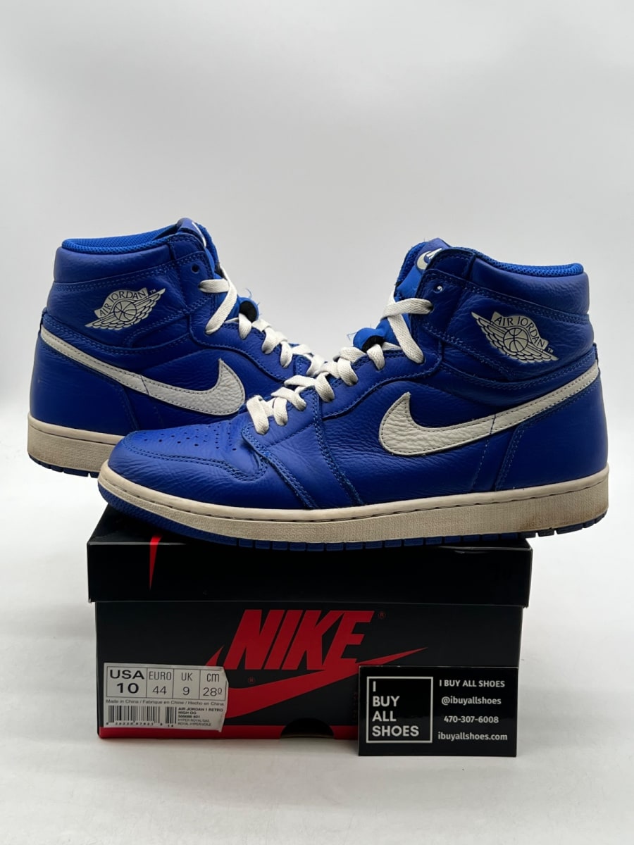 Jordan 1 Retro High Hyper Royal 10 (Moderately Worn Pre-Owned) - Image 1