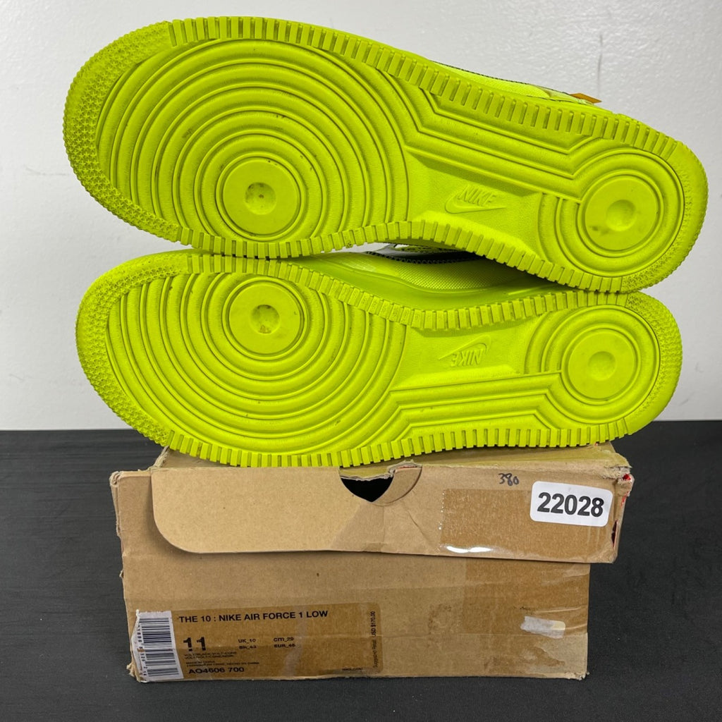 Nike Air Force 1 Low Off-White Volt 11 (Moderately Worn Pre-Owned)NikeVolt/Hyper Jade-Cone-Black - Image 5