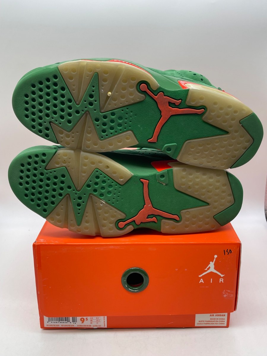 Jordan 6 Retro Gatorade Green 9.5 (Moderately Worn Pre-Owned)JordanPine Green/Orange Blaze-Pine Green - Image 7