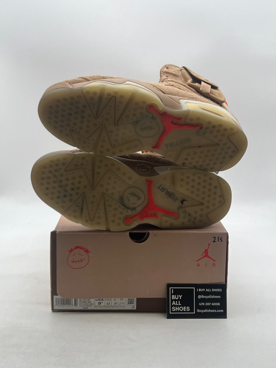 Jordan 6 Retro Travis Scott British Khaki 9.5 (VNDS Pre-Owned) - Image 8