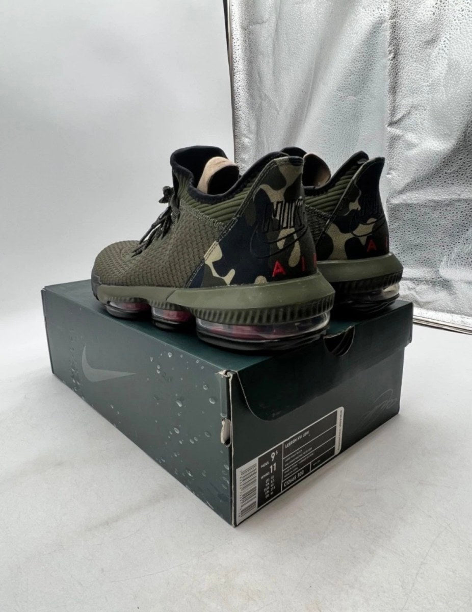Nike LeBron 16 Low Camo 9.5 (Lightly Worn Pre-Owned)NikeCargo Khaki/Black-Neutral Olive - Image 6