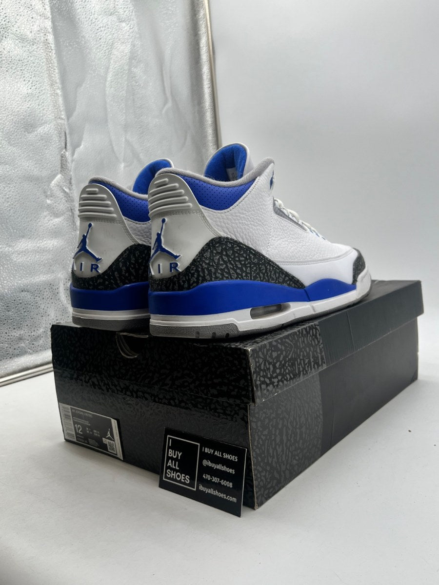 Jordan 3 Retro Racer Blue 12 (Moderately Worn Pre-Owned) - Image 5