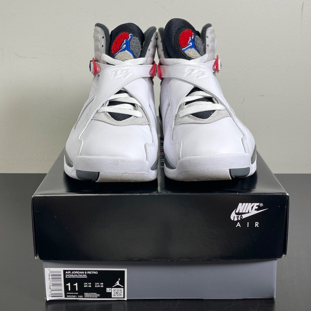 Jordan 8 Retro White True Red (2025) 11 (Moderately Worn Pre-Owned)JordanWhite/Black/True Red - Image 2