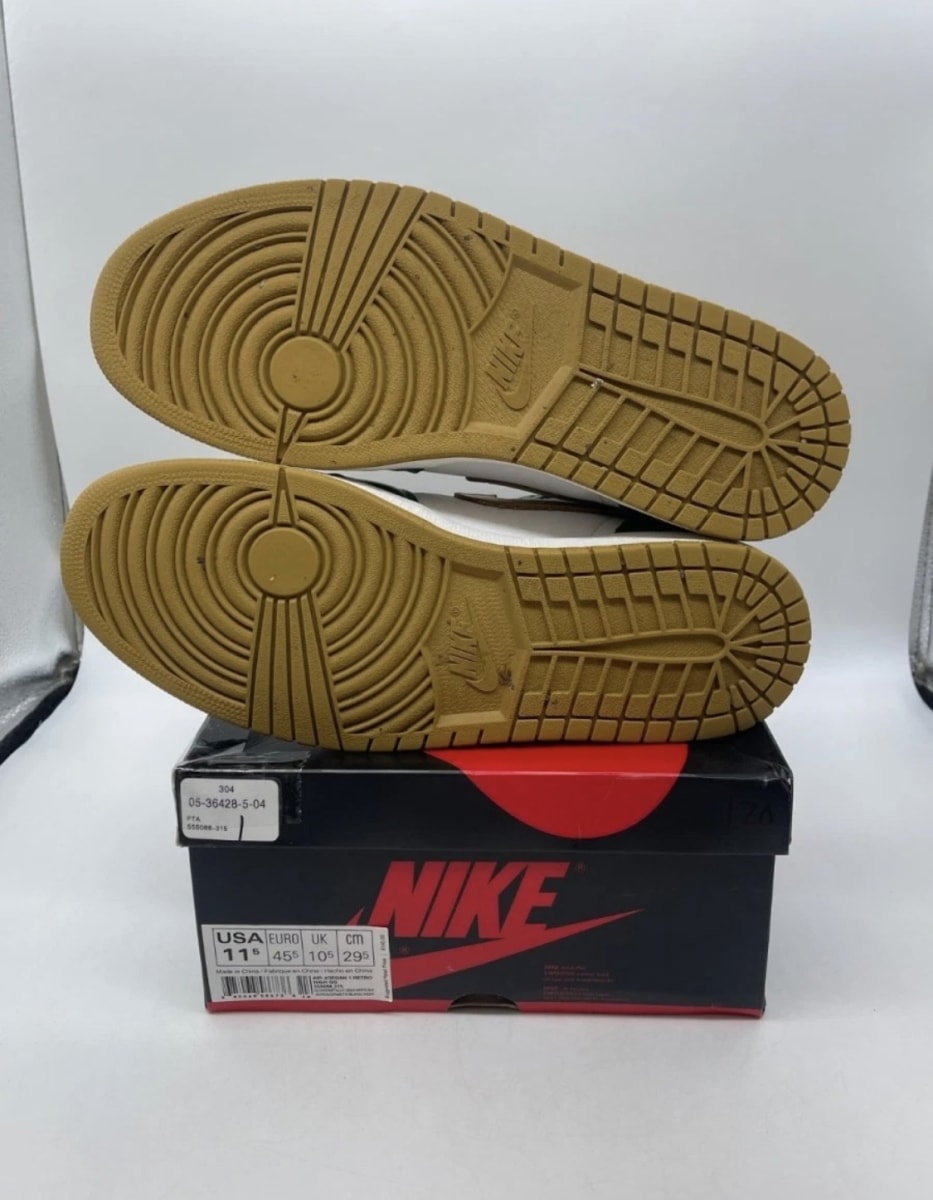 Jordan 1 OG Celtics 11.5 (Lightly Worn Pre-Owned)JordanClover/Metallic Gold/White/Black - Image 9