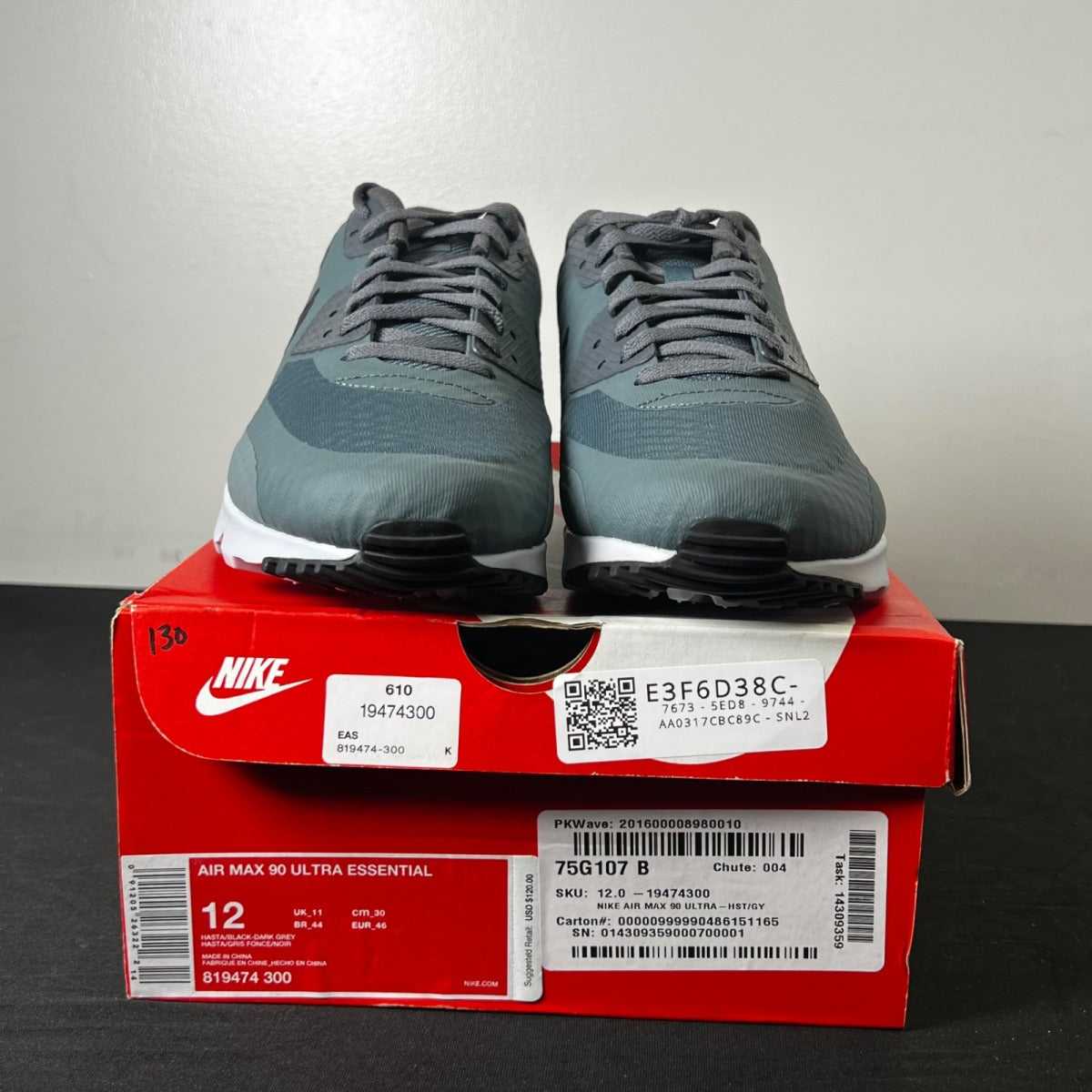 Nike Air Max 90 Ultra Essential 'Hasta' 12 (New Pre-Owned)NikeHasta/Black-Dark Grey-Pure Platinum - Image 2