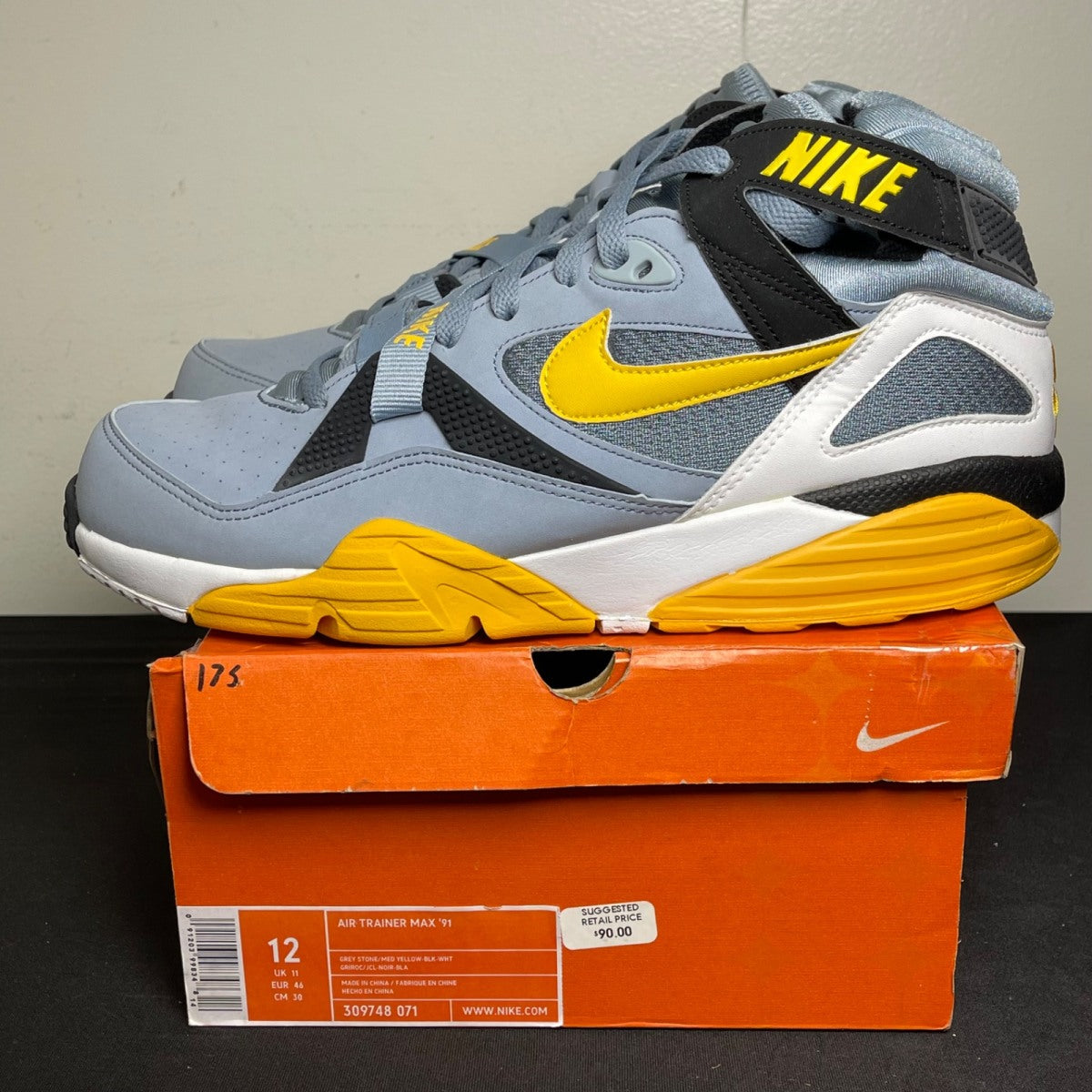 Nike Air Trainer Max 91 Grey Stone Medium Yellow (2004) (Size 12) - Image 3