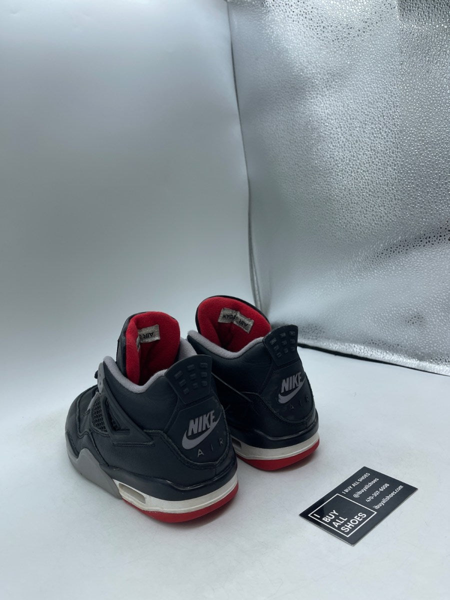 Jordan 4 Retro Bred Reimagined (GS) 5.5Y (Heavily Worn Pre-Owned) - Image 4