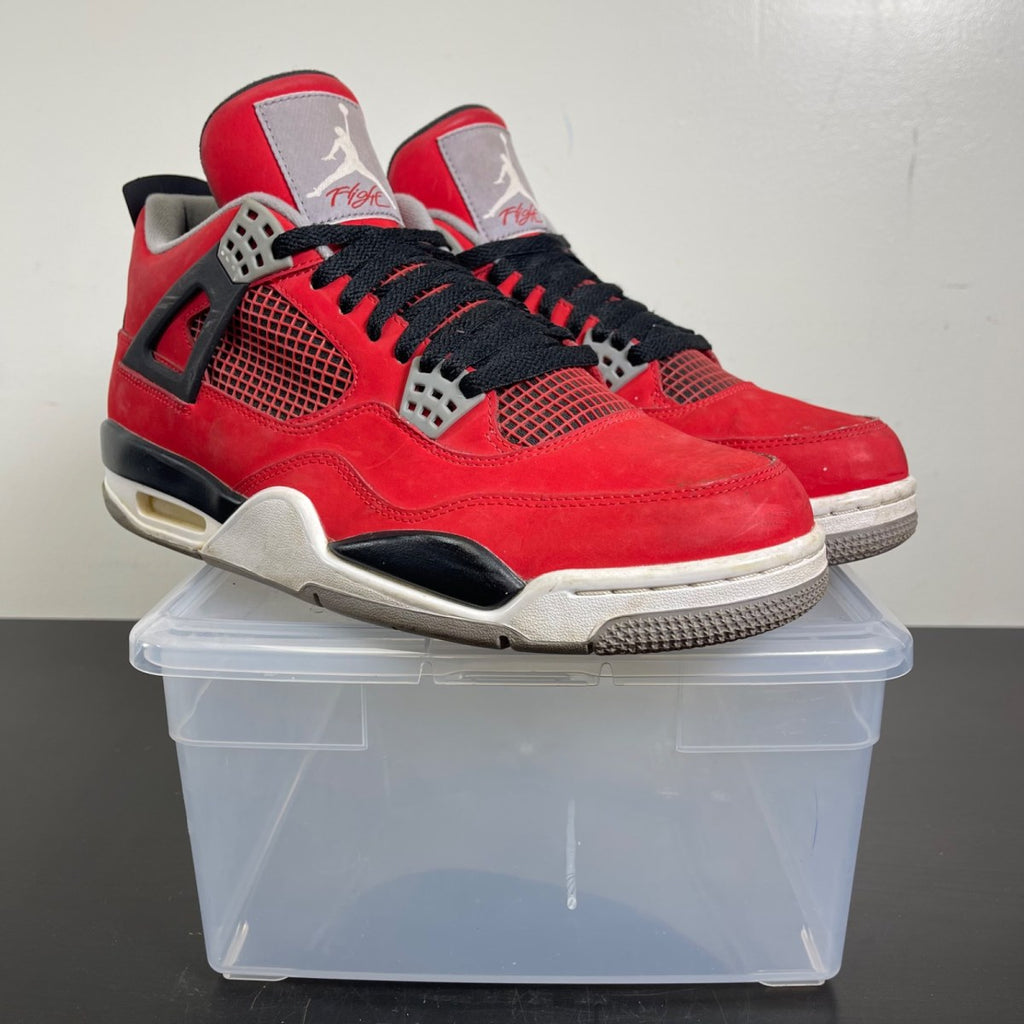 Jordan 4 Retro Toro Bravo 11.5 (Moderately Worn Pre-Owned)JordanFire Red/White-Black-Cement Grey - Image 1