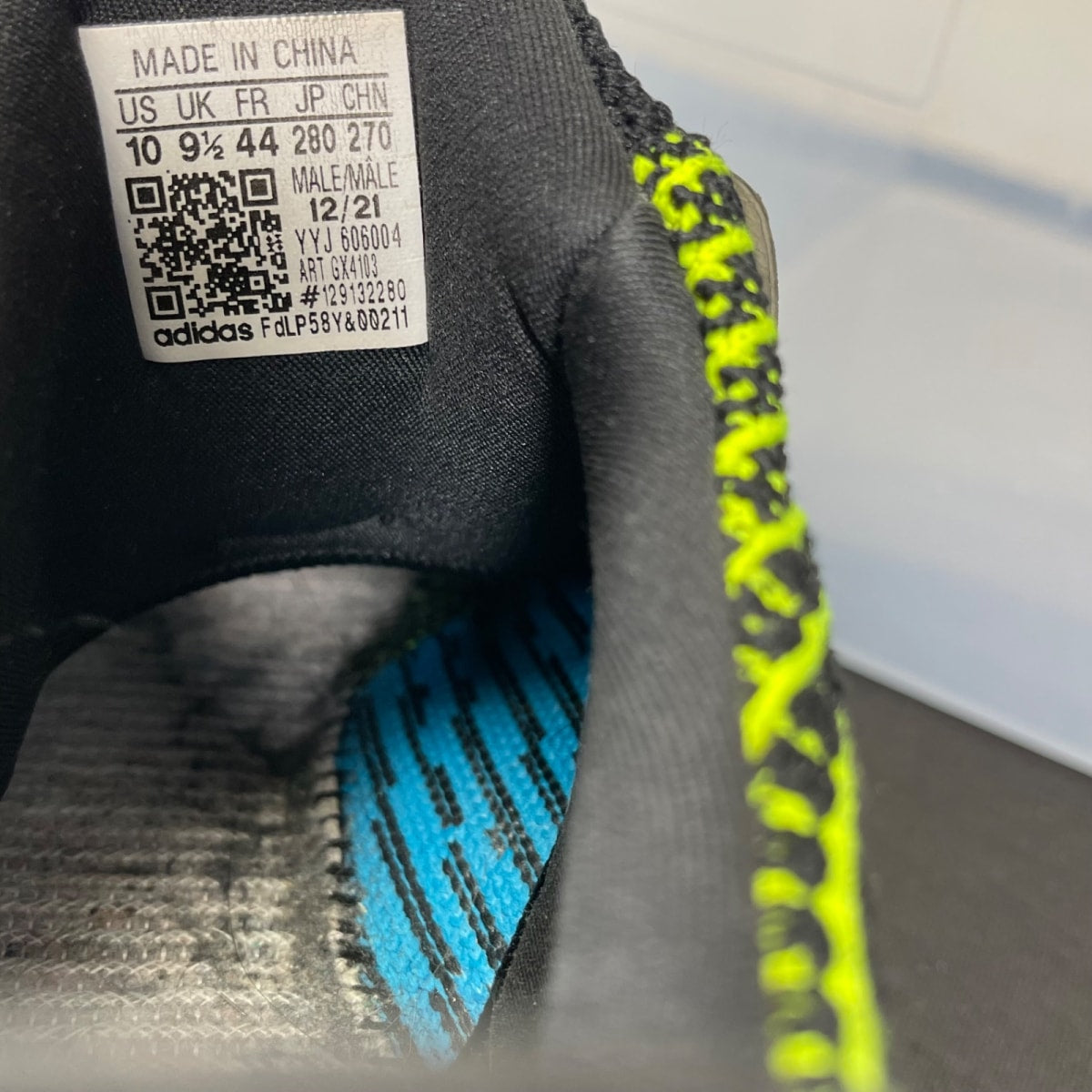 adidas Ultra Boost 5.0 DNA Black Team Solar Green Blue 10 (Moderately Worn Pre-Owned)adidasCore Black/Team Solar Green/Team Solar Orange - Image 6