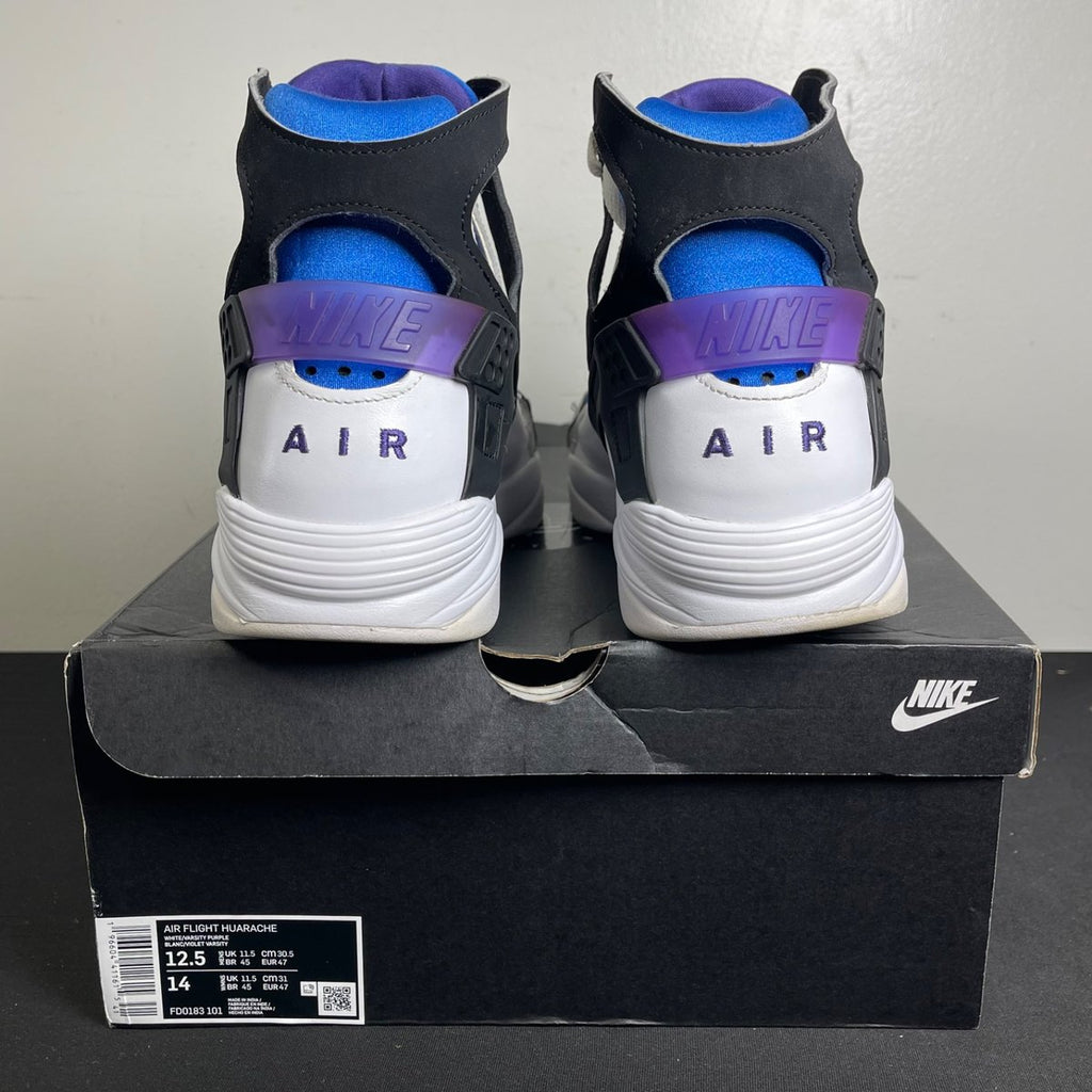 Nike Air Flight Huarache OG White Varsity Purple (2023) (Size 12.5) - aux