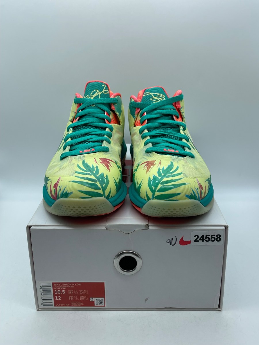Nike LeBron 9 Low LeBronald Palmer (2022) 10.5 (Moderately Worn Pre-Owned)NikeWhite Lime/Bright Mango-New Green - Image 2