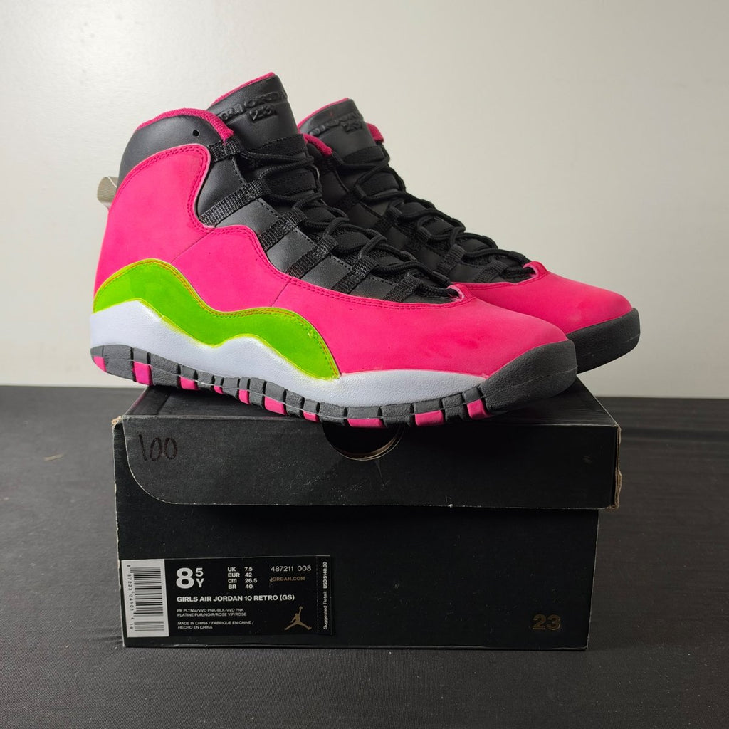 Jordan 10 Retro Vivid Pink (GS) (Size 8.5Y) - aux