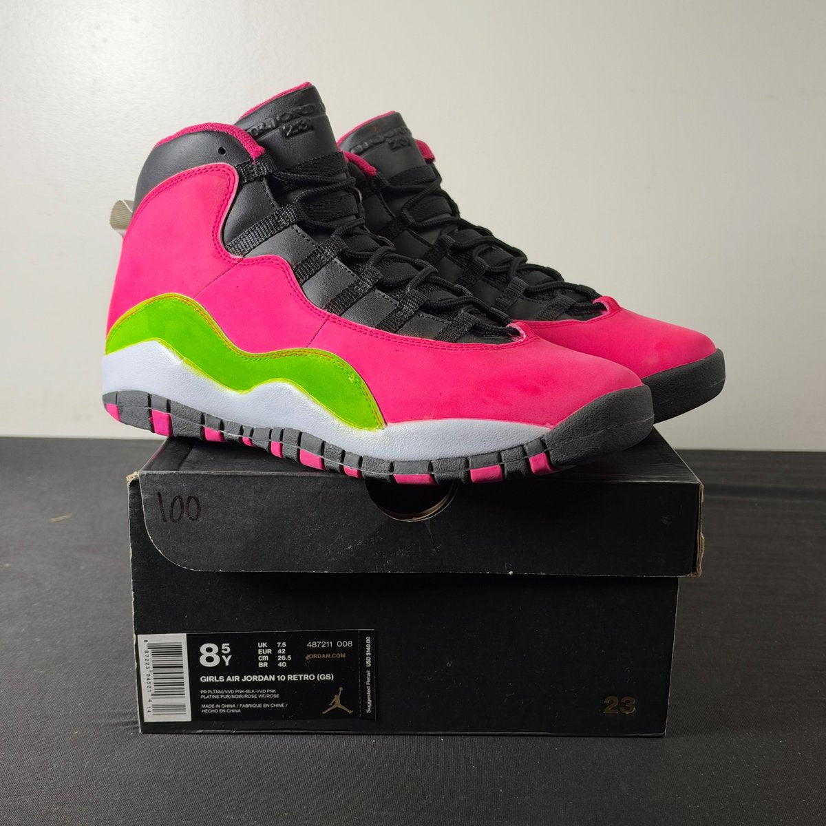 Jordan 10 Retro Vivid Pink (GS) (Size 8.5Y) - aux
