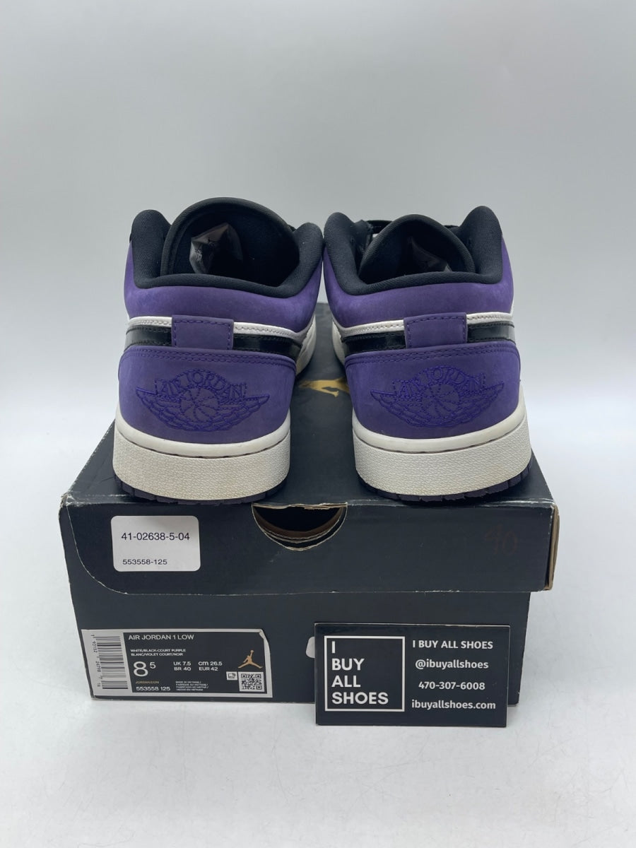 Jordan 1 Low Court Purple 8.5 (Moderately Worn Pre-Owned) - Image 3