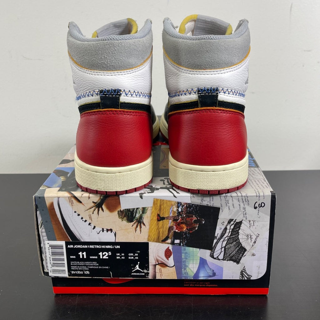 Jordan 1 Retro High Union Los Angeles Black Toe 11 (Moderately Worn Pre-Owned)JordanWhite/Black-Varsity Red-Wolf Grey - Image 4