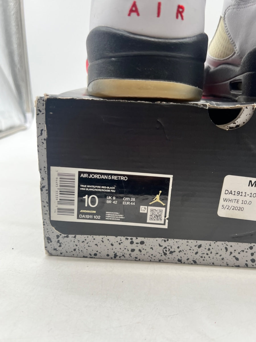 Jordan 5 Retro Fire Red Silver Tongue (2020) 10 (Moderately Worn Pre-Owned) - Image 4