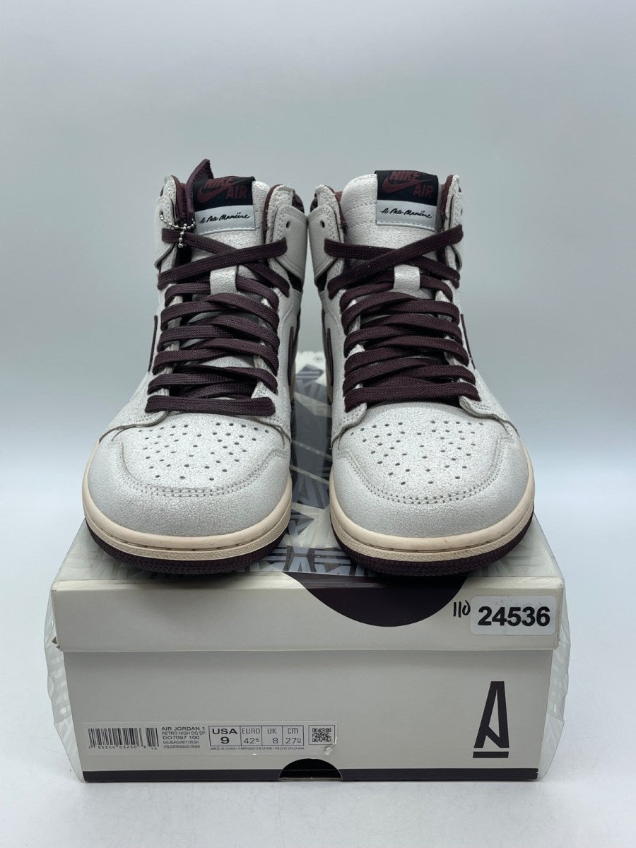 Jordan 1 Retro High OG A Ma Maniére 9 (Moderately Worn Pre-Owned)JordanSail/Burgundy Crush - Image 2