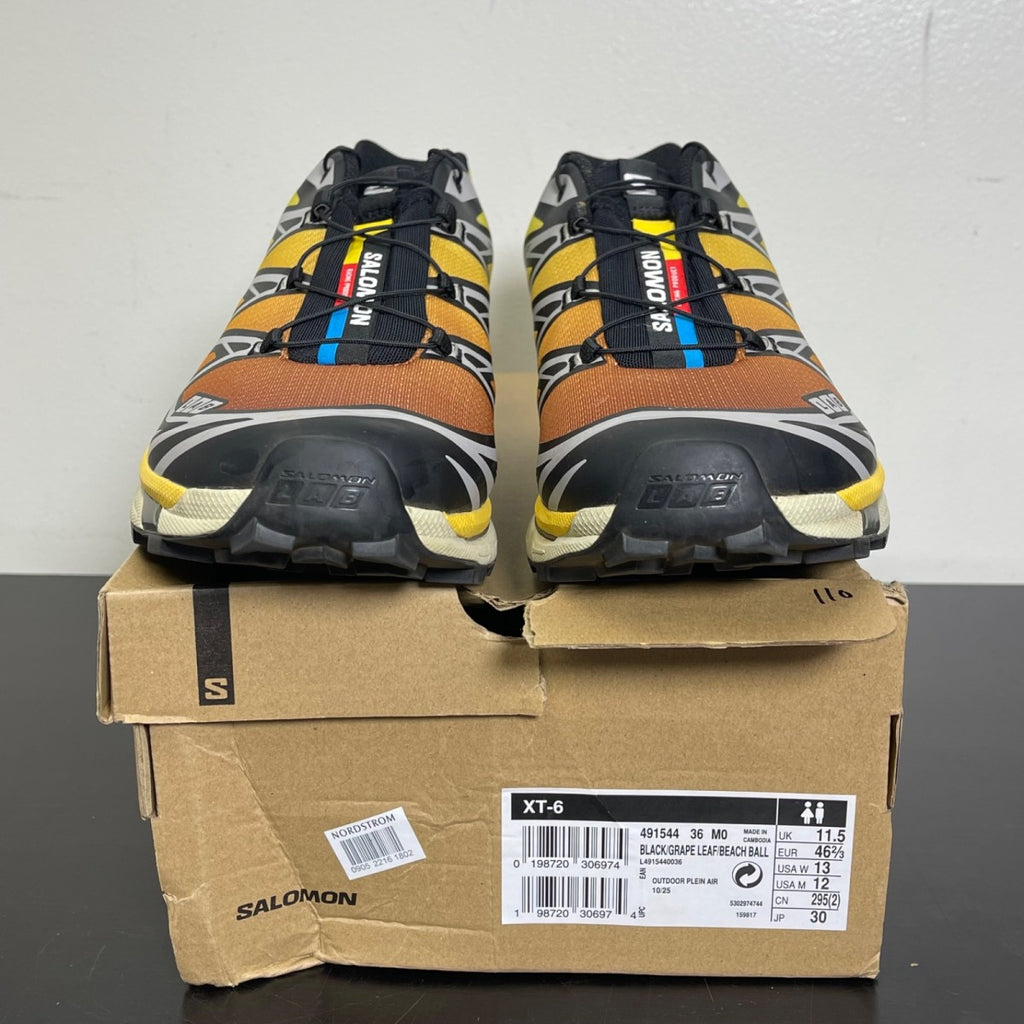 Salomon XT-6 Black Grape Leaf Beach Ball 12 (Moderately Worn Pre-Owned)SalomonBlack/Grape Leaf/Beach Ball - Image 2