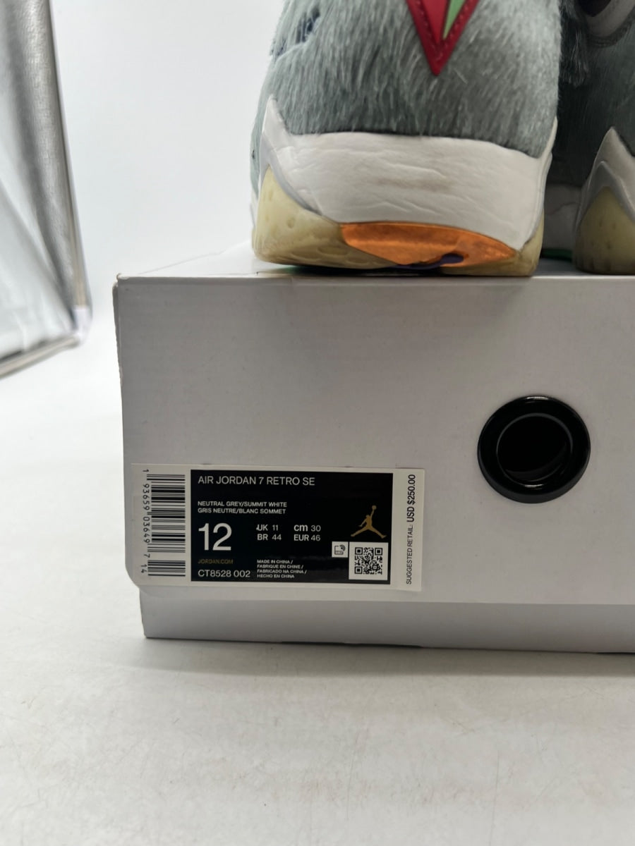 Jordan 7 Retro Neutral Grey 12 (Lightly Worn Pre-Owned)JordanNeutral Grey/Summit White-Pink Foam-Summit White - Image 4