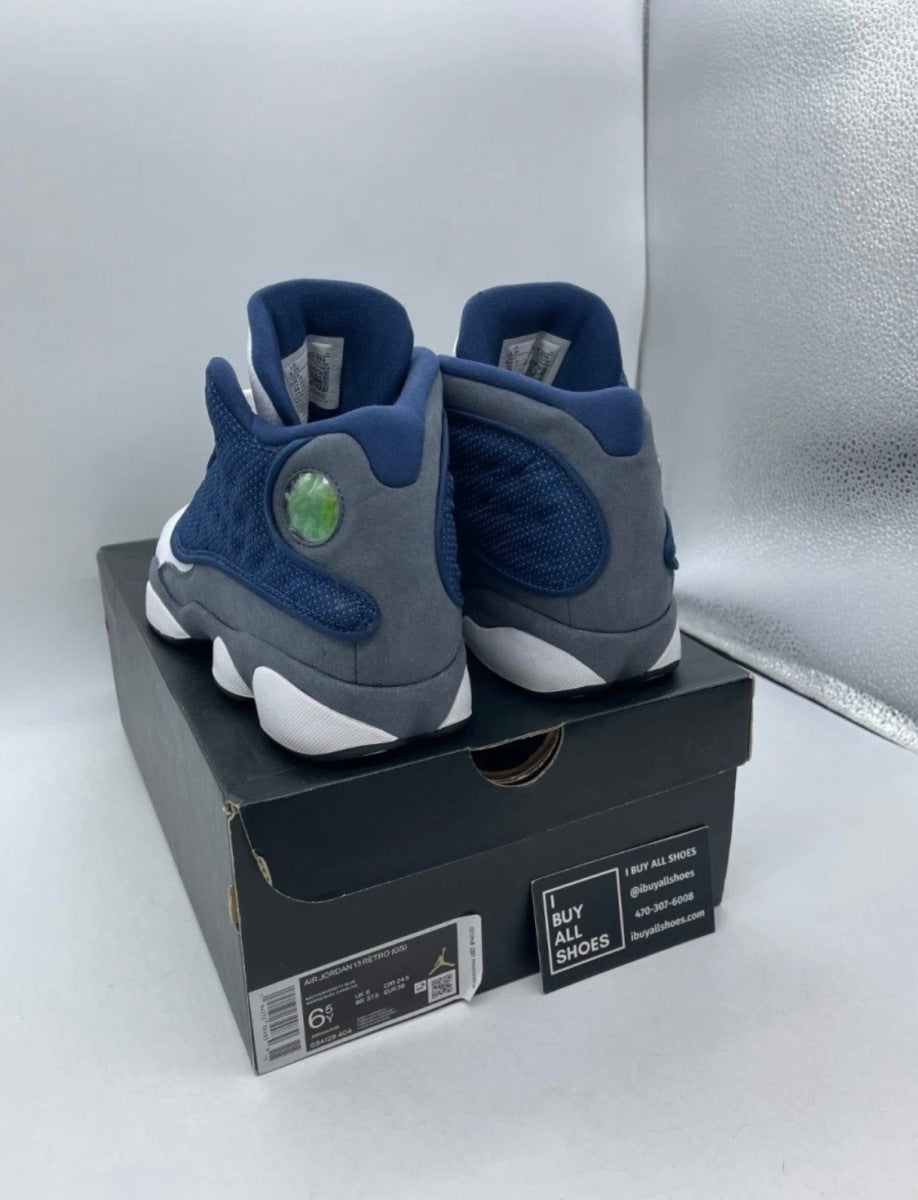 Jordan 13 Retro Flint (2020) (GS) 6Y (Lightly Worn Pre-Owned)JordanNavy/Flint Grey-White-University Blue - Image 5
