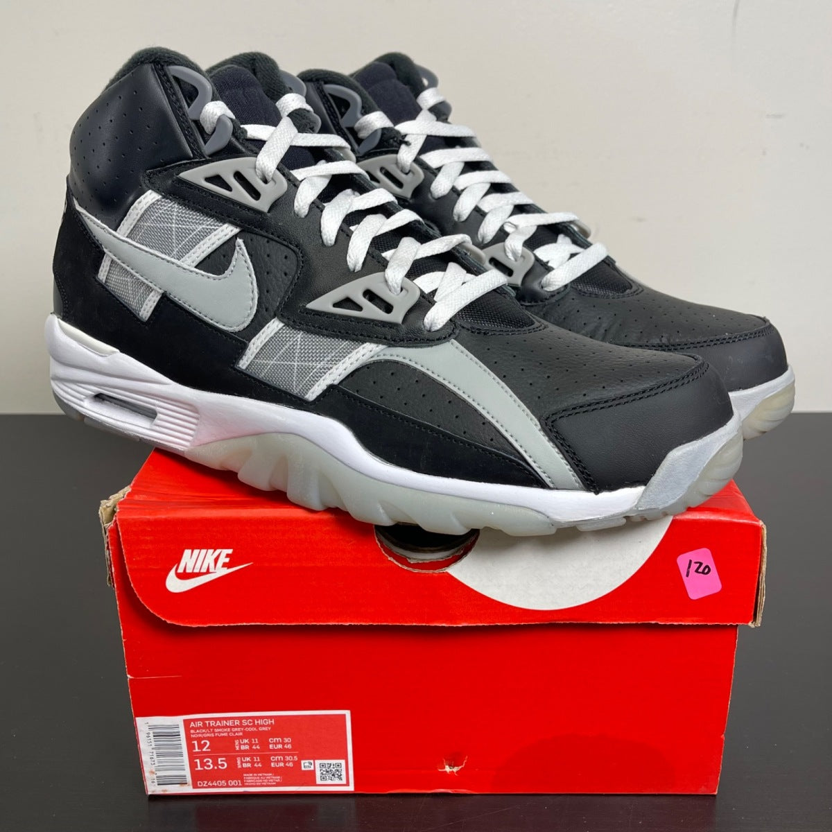 Nike Air Trainer SC High Raiders (2022) 12 (Moderately Worn Pre-Owned)NikeBlack/Light Smoke Grey/Cool Grey - Image 1