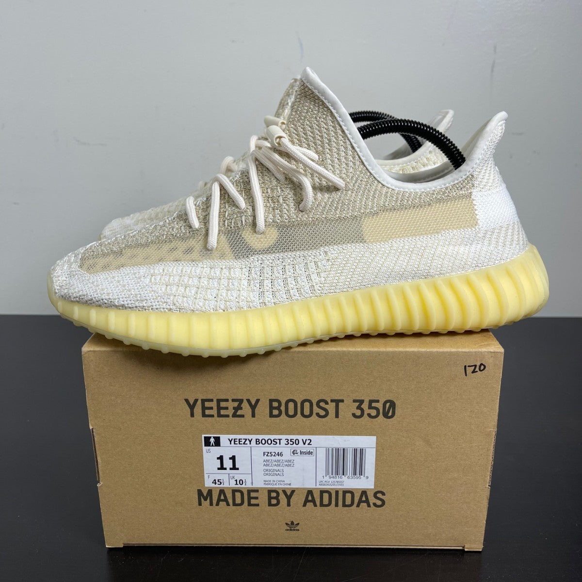 adidas Yeezy Boost 350 V2 Natural 11 (Moderately Worn Pre-Owned)adidasNatural/Natural/Natural - Image 3