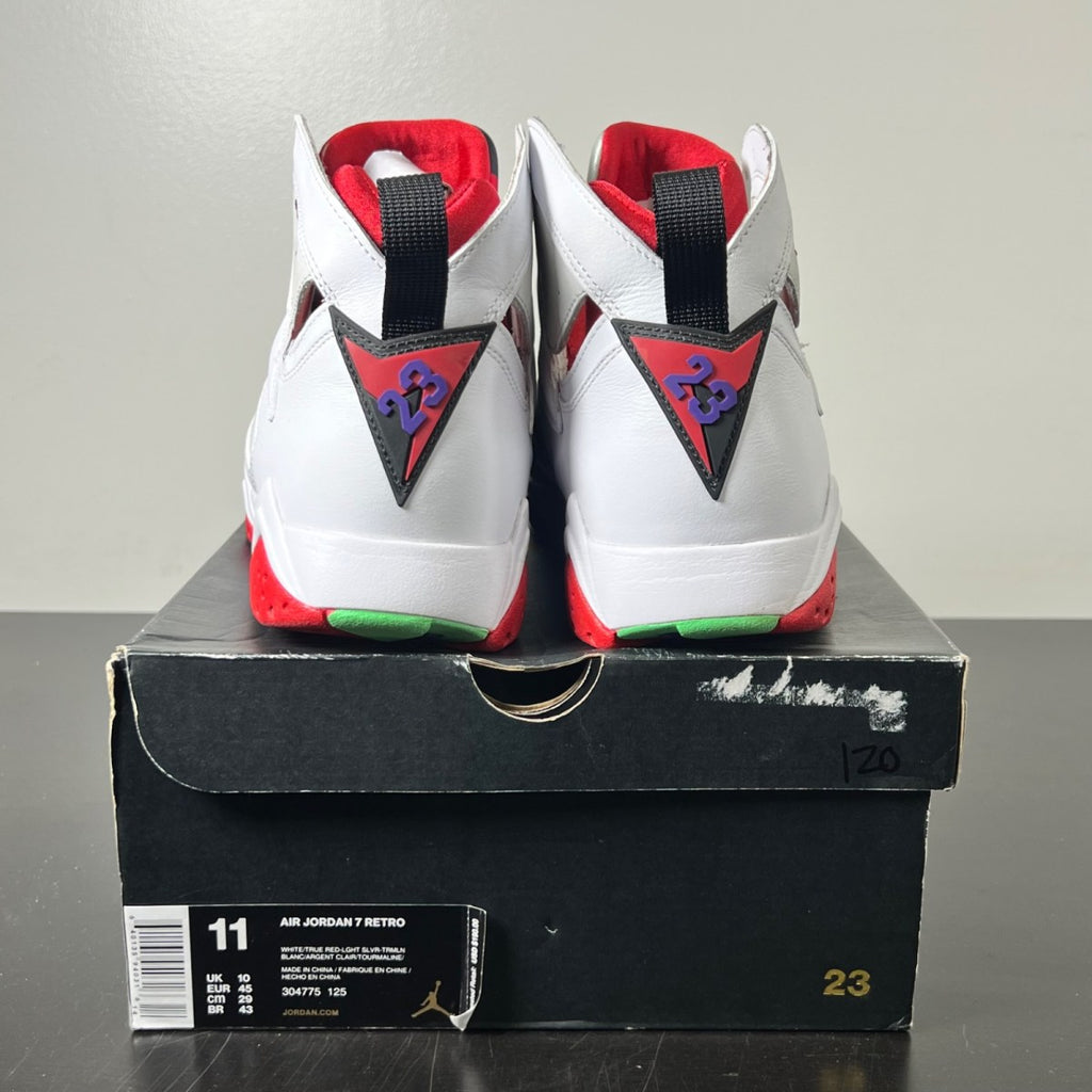 Jordan 7 Retro Hare (2015) 11 (Lightly Worn Pre-Owned)JordanWhite/True Red-Light Silver-Tourmaline - Image 5