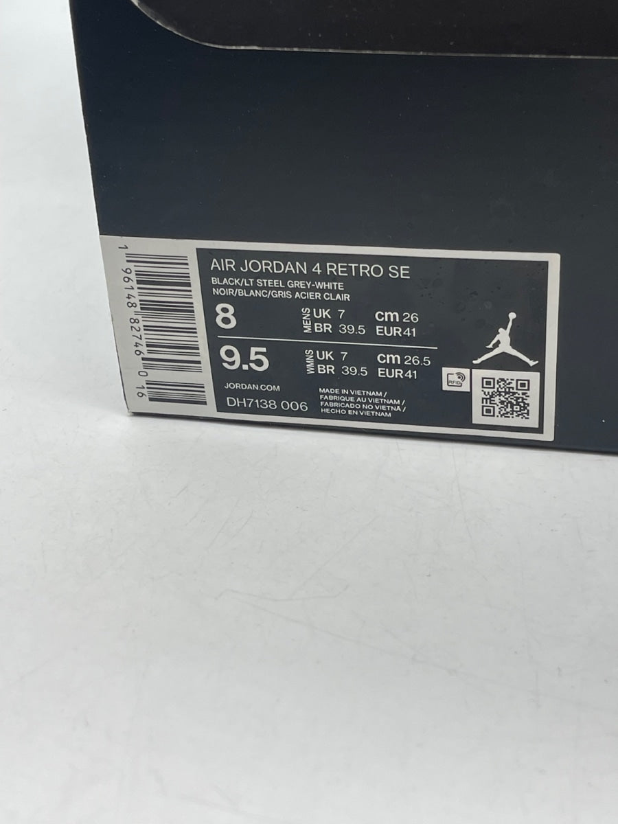 Jordan 4 Retro SE Black Canvas 8 (Moderately Worn Pre-Owned) - Image 9