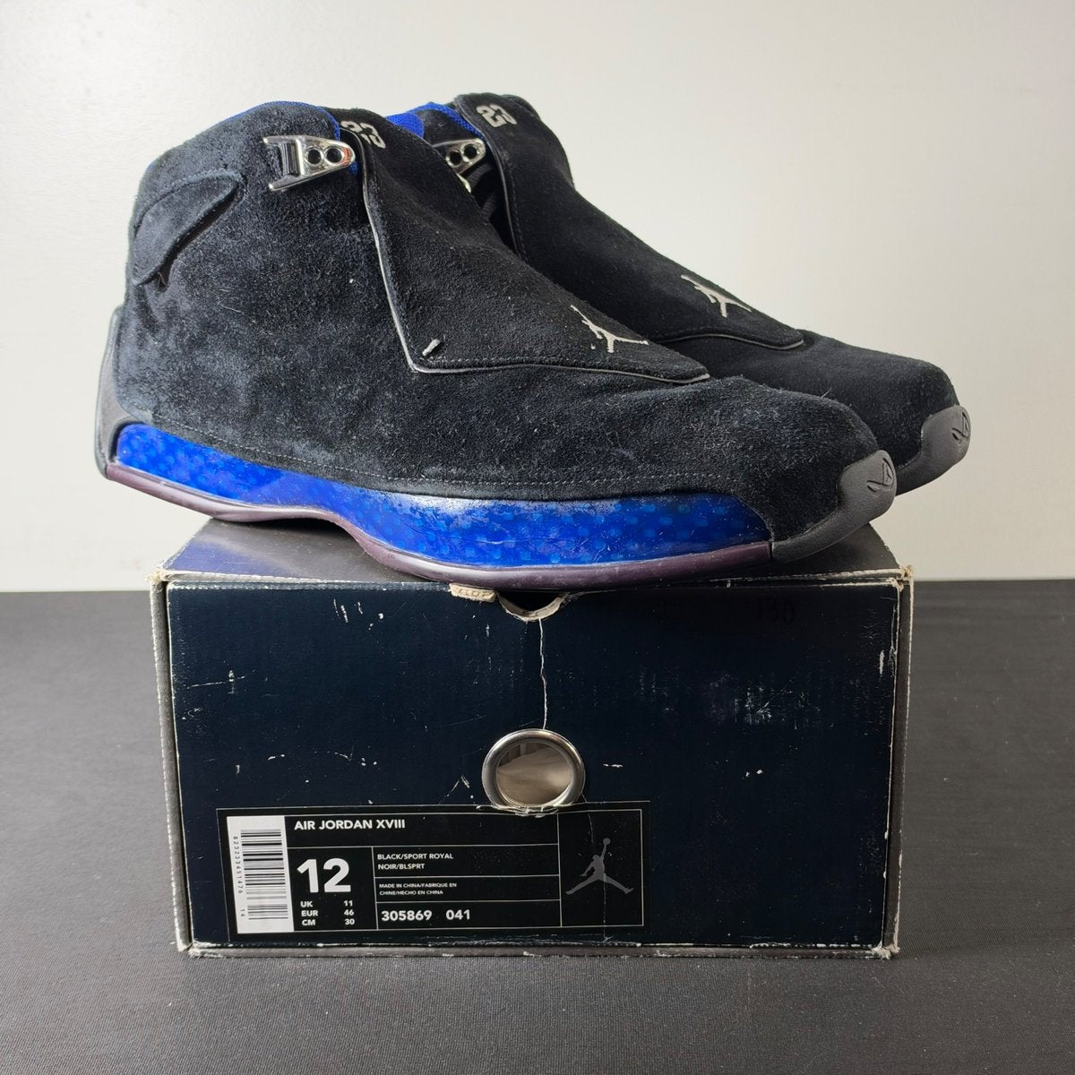 Jordan 18 OG Black Sport Royal (2003) (Size 12) - aux