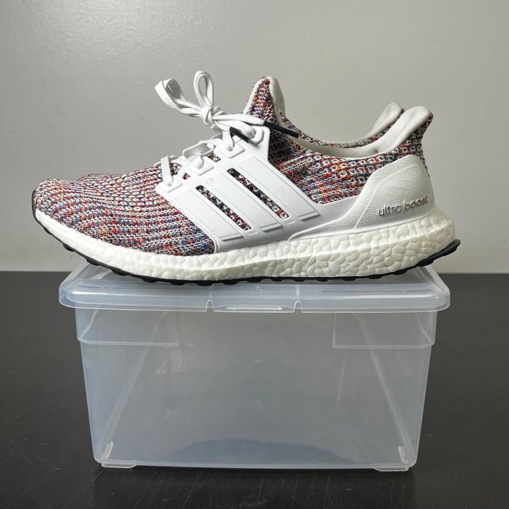 adidas Ultra Boost 4.0 White Multi-Color 8 (Lightly Worn Pre-Owned)adidasCloud White/Cloud White/Collegiate Navy - Image 3