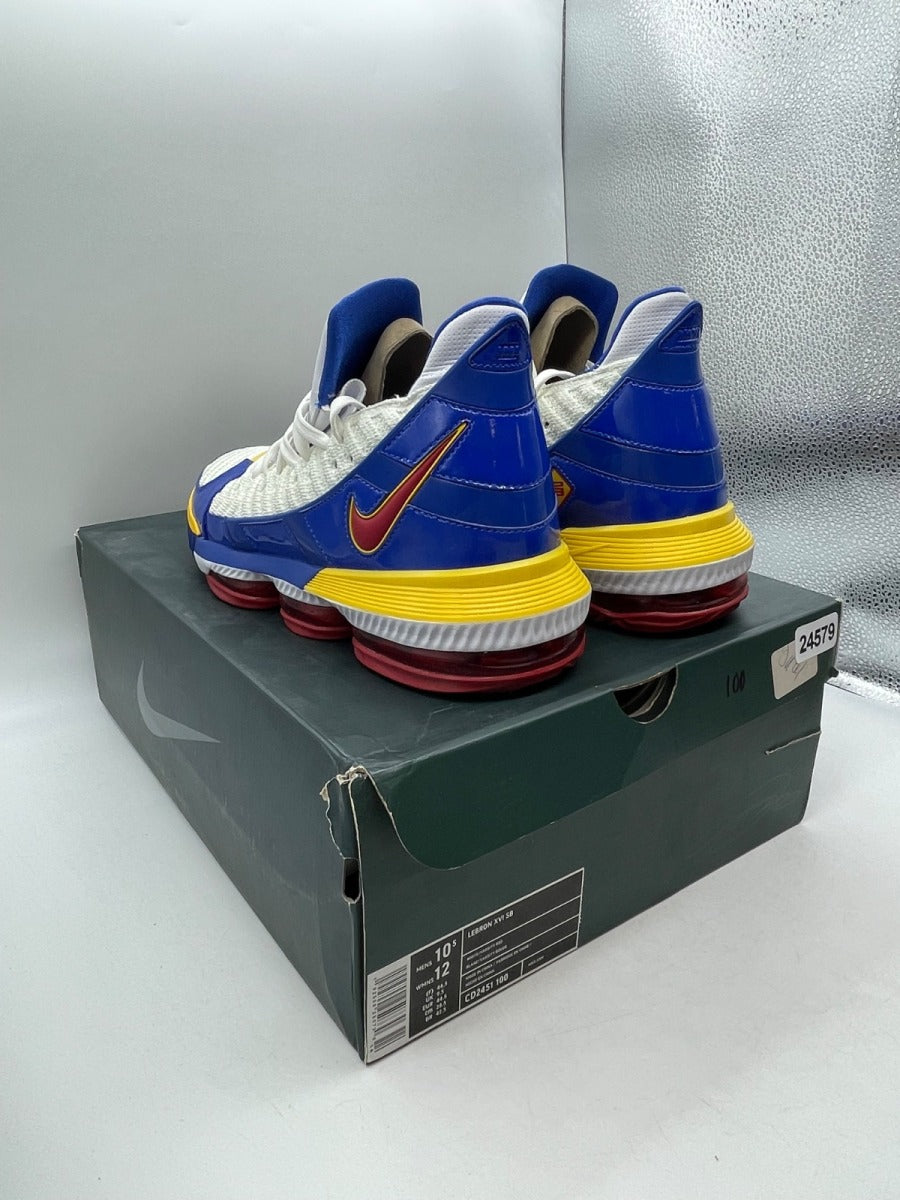 Nike LeBron 16 Superman SuperBron 10.5 (Moderately Worn Pre-Owned)NikeWhite/Varsity Red-Varsity Royal - Image 4