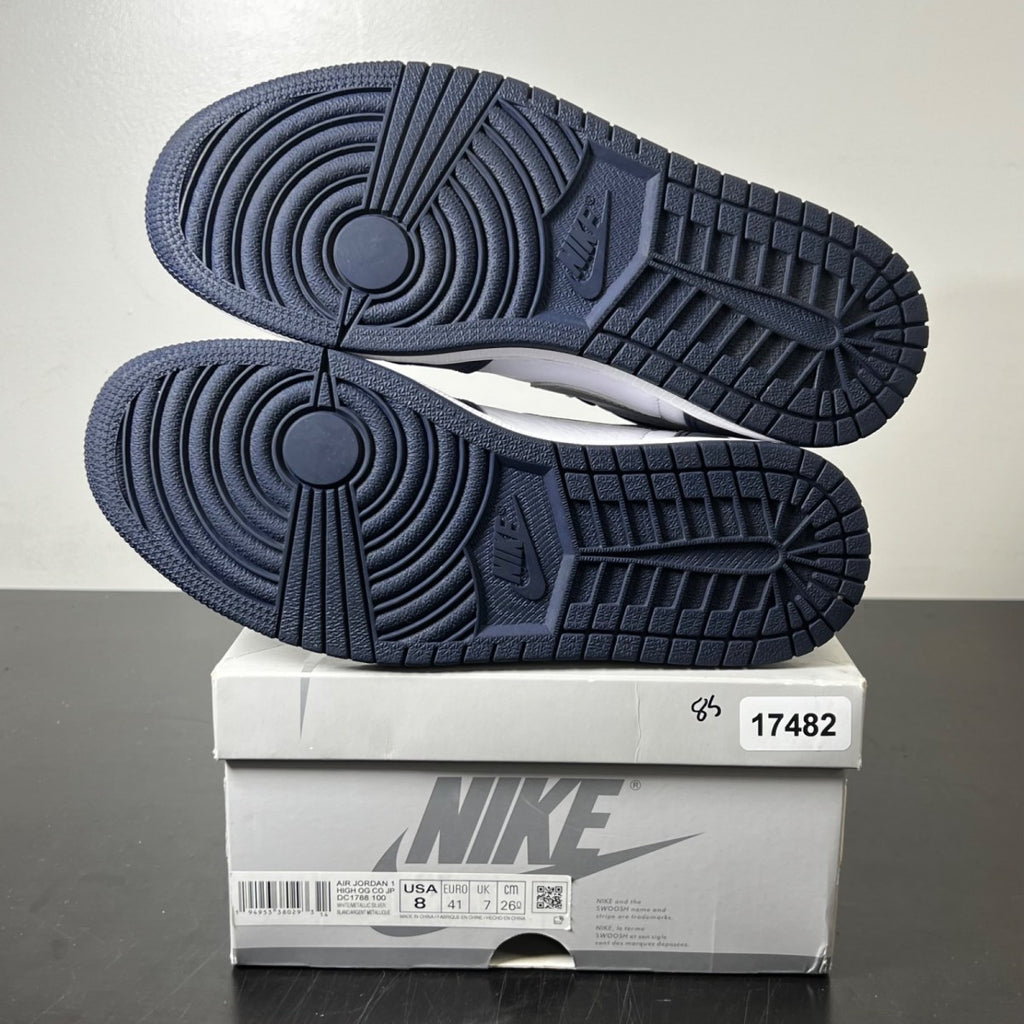 Jordan 1 Retro High CO.JP Midnight Navy (2020) 8 (Lightly Worn Pre-Owned)JordanWhite/Metallic Silver-Midnight Navy - Image 6