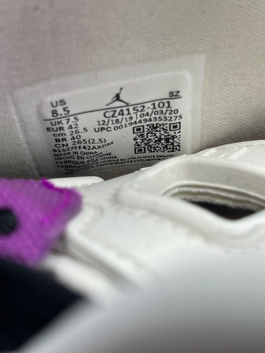 Jordan 6 Retro Quai 54 (2020) 8.5 (Moderately Worn Pre-Owned)JordanSail/Black-Team Orange-Racer Blue - Image 8
