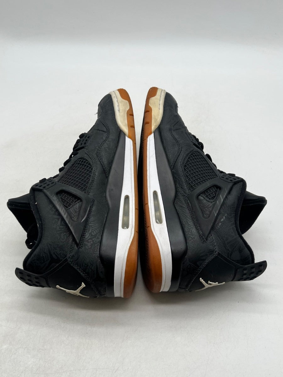 Jordan 4 Retro Laser Black Gum 13 (Heavily Worn Pre-Owned)JordanBlack/White-Gum Light Brown-University Red - Image 7