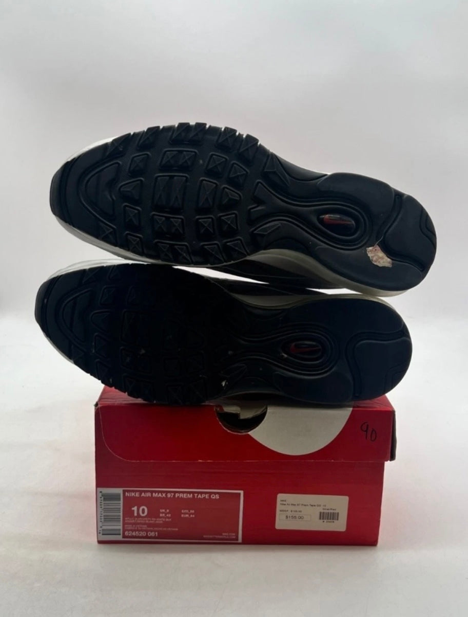 Nike Air Max 97 Tape Silver Bullet 10 (Moderately Worn Pre-Owned)NikeMetallic Silver/Varsity Red-White-Black - Image 8