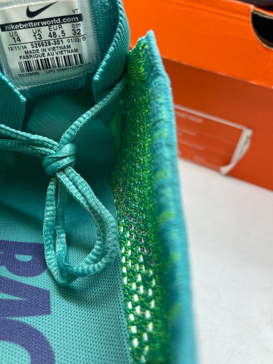 Nike Flyknit Racer Hyper Jade 14 (Moderately Worn Pre-Owned) - Image 8