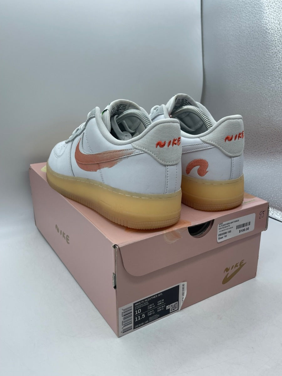 Nike Air Force 1 Flyleather Mayumi Yamase White 10 (Moderately Worn Pre-Owned)NikeWhite/White-White - Image 4