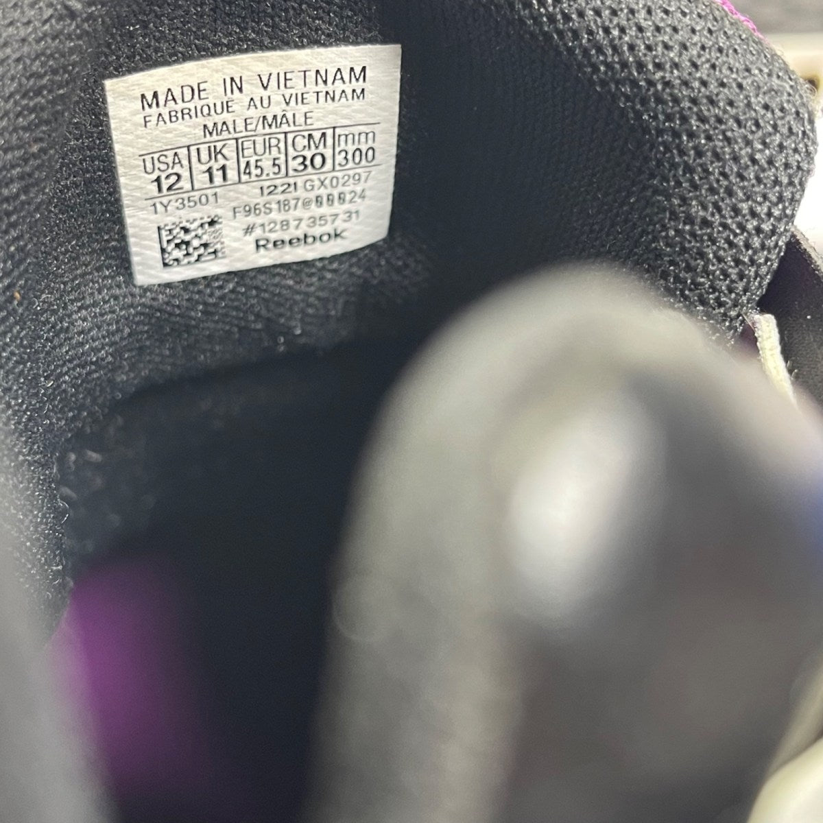 Reebok Instapump Fury Zone Aubergine 12 (Moderately Worn Pre-Owned)ReebokAubergine/Pure Grey 1/Core Black - Image 6