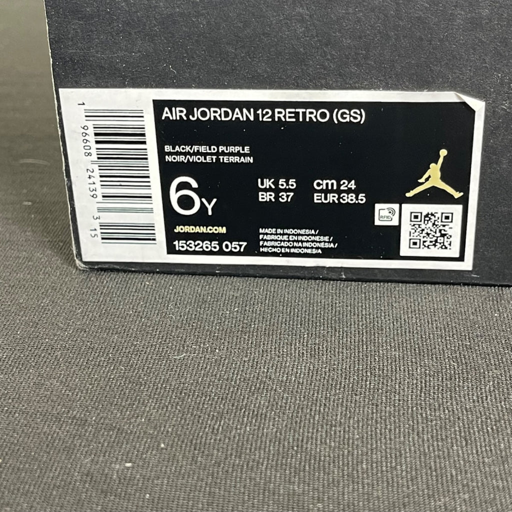 Jordan 12 Retro Field Purple (GS) 6Y (Moderately Worn Pre-Owned)JordanBlack/Field Purple/Taxi - Image 7