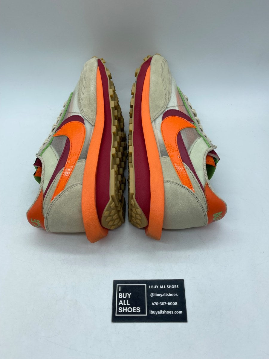 Nike LD Waffle sacai CLOT Kiss of Death Net Orange Blaze 11.5 (Moderately Worn Pre-Owned) - Image 7