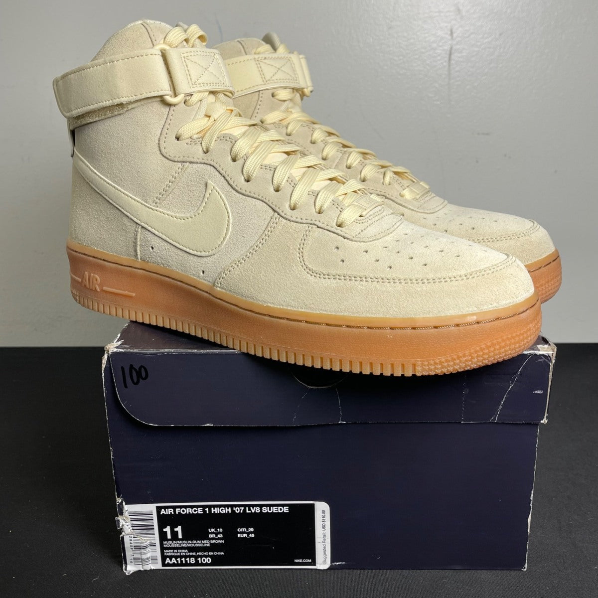 Nike Air Force 1 High '07 LV8 Suede Muslin Gum Medium Brown (Size 11) - Image 1