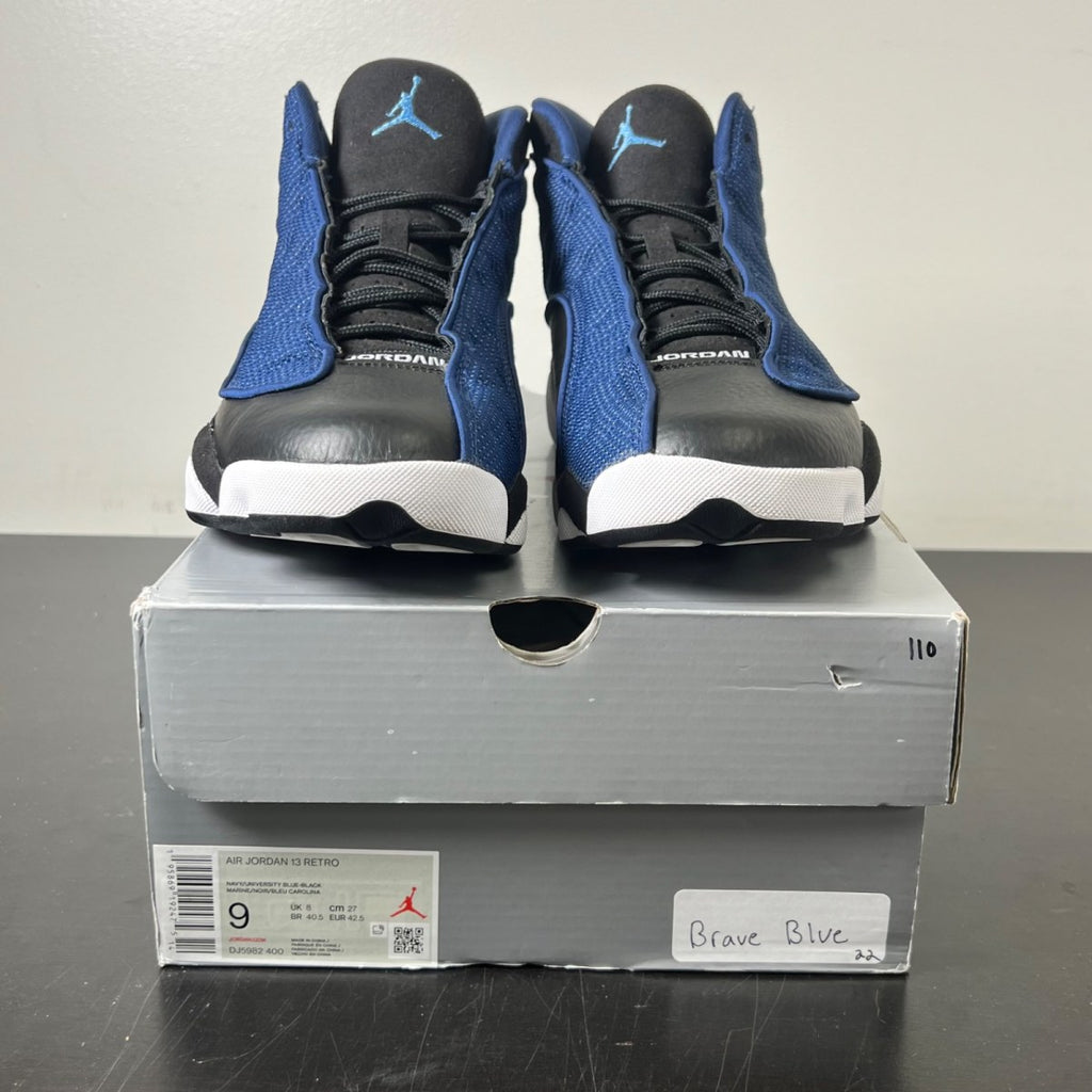 Jordan 13 Retro Brave Blue 9 (Lightly Worn Pre-Owned)JordanNavy/Black/White/University Blue - Image 2