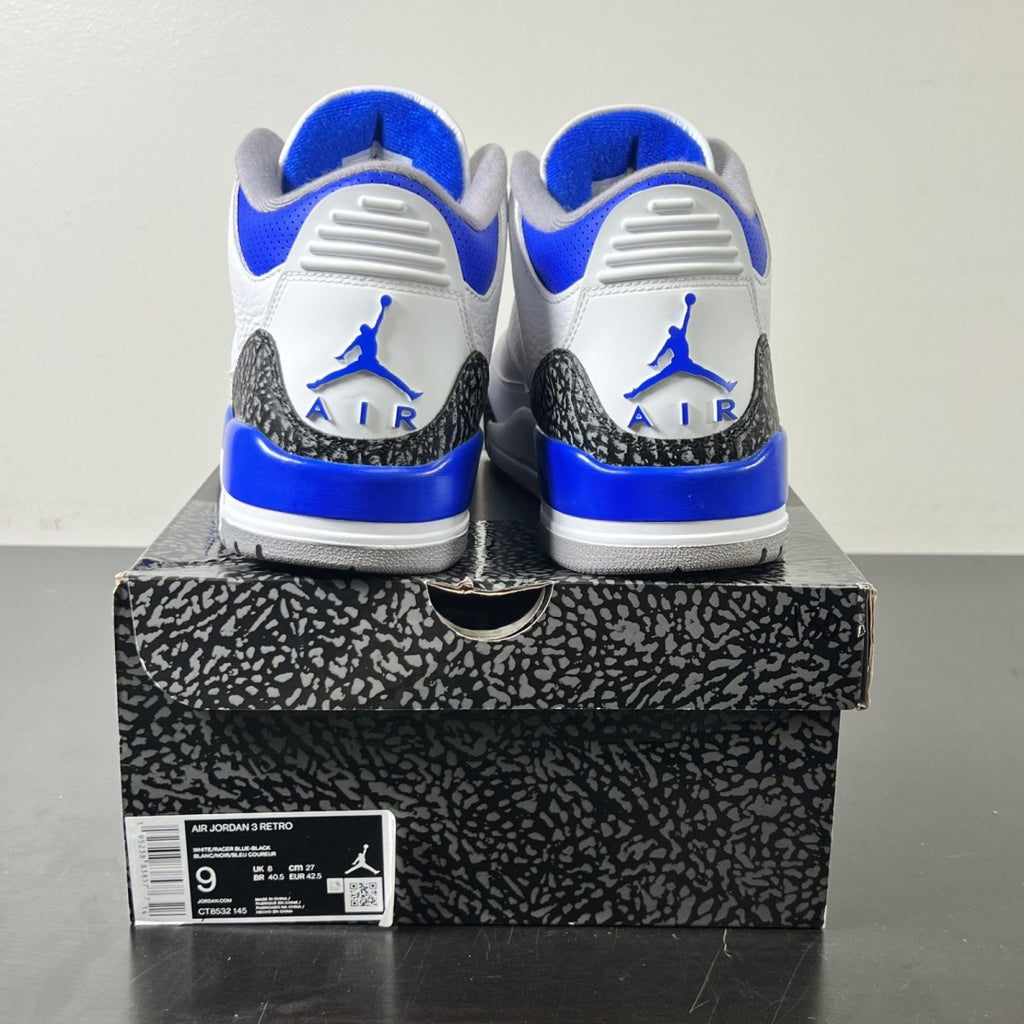 Jordan 3 Retro Racer Blue (Size 9) Lightly Worn - Image 4