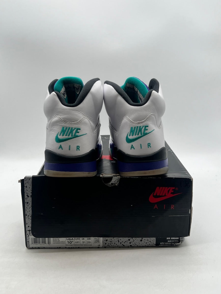 Jordan 5 Retro Grape (2025) 10.5 (Moderately Worn Pre-Owned)JordanWhite/Grape Ice-New Emerald - Image 3