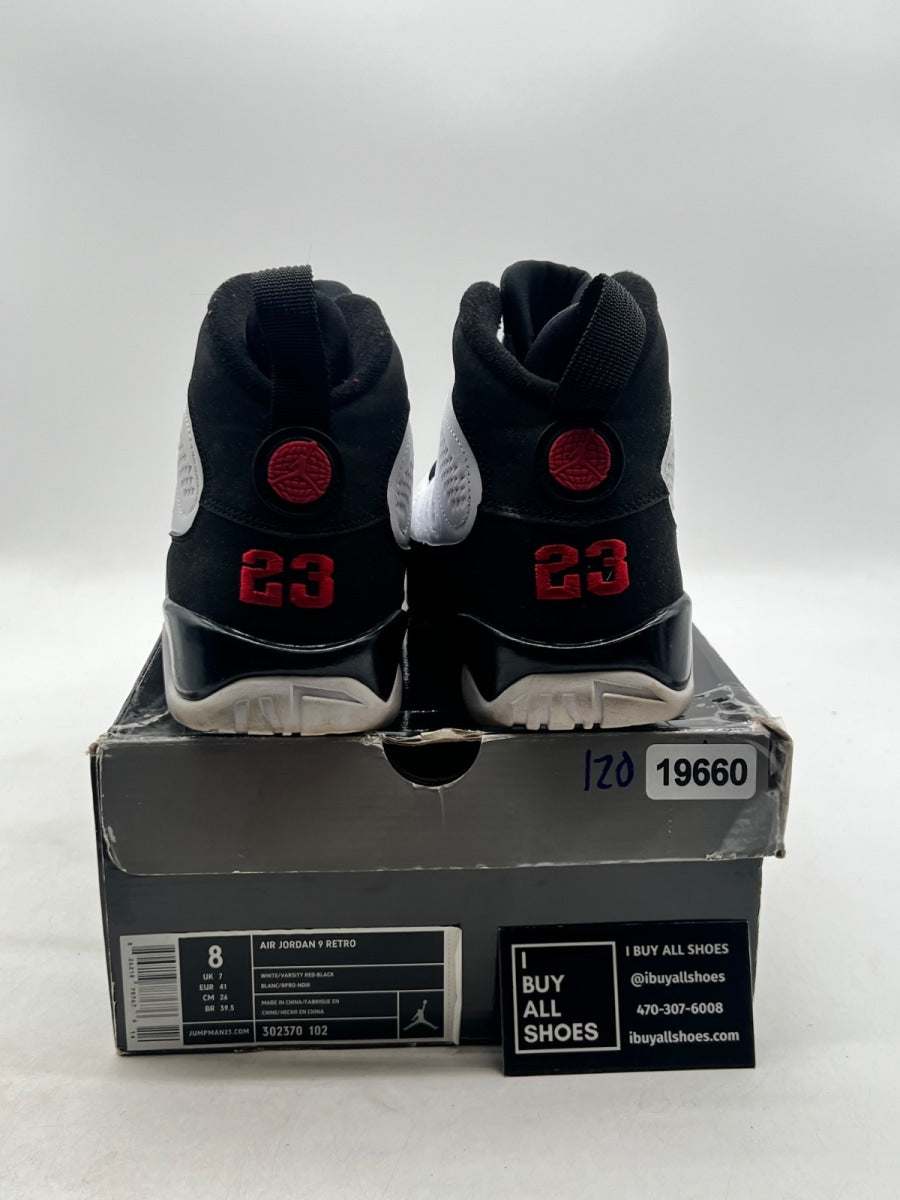 Jordan 9 Retro White Black Red (2010) 8 (Moderately Worn Pre-Owned) - Image 3