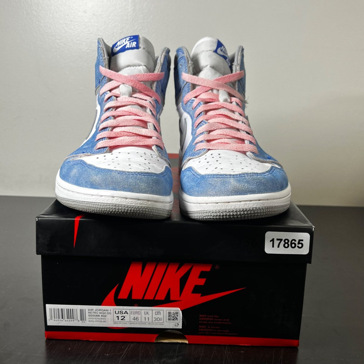 Jordan 1 Retro High OG Hyper Royal 12 (Heavily Worn Pre-Owned)JordanHyper Royal/Light Smoke Grey-White - Image 2