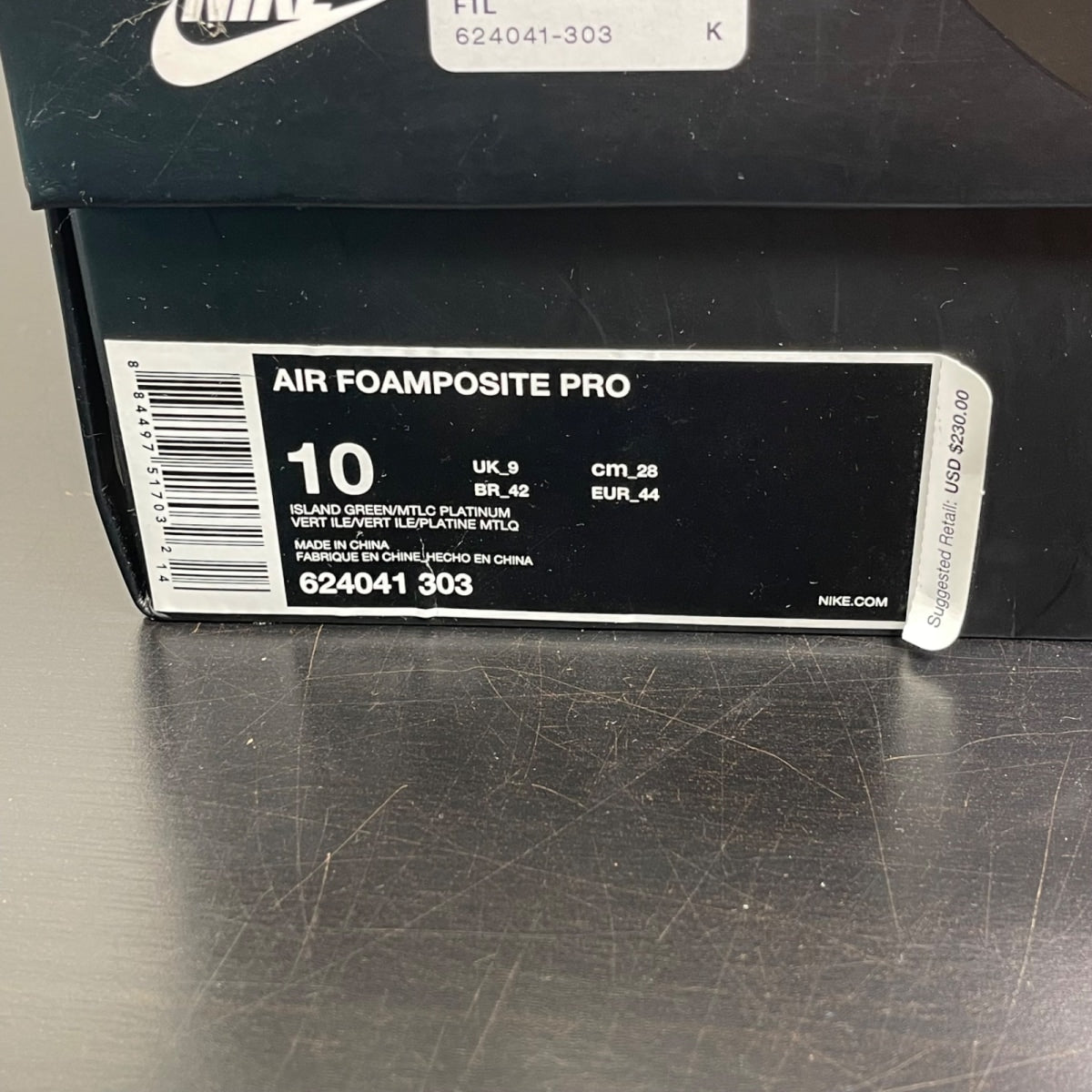 Air Nike Foamposite Pro Island Green 10 (Moderately Worn Pre-Owned)NikeIsland Green/Metallic Platinum-Island Green - Image 7